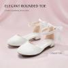 image:imageStelle Girls Dress Shoes Closed Toe Heels Ankle Strap Pumps Sandals Flower Wedding Party Princess Shoes for Toddler Little Big KidWhite Glitter
