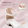 image:imageStelle Girls Dress Shoes Closed Toe Heels Ankle Strap Pumps Sandals Flower Wedding Party Princess Shoes for Toddler Little Big KidWhite Glitter