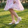 image:imageStelle Girls Dress Shoes Closed Toe Heels Ankle Strap Pumps Sandals Flower Wedding Party Princess Shoes for Toddler Little Big KidWhite Glitter