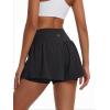 image:imageStelle Women 2 in 1 Running Shorts Flowy Athletic Short High Waisted Workout Tennis Gym Short with Liner PocketsBlack