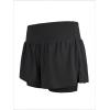 image:imageStelle Women 2 in 1 Running Shorts Flowy Athletic Short High Waisted Workout Tennis Gym Short with Liner PocketsBlack