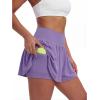 image:imageStelle Women 2 in 1 Running Shorts Flowy Athletic Short High Waisted Workout Tennis Gym Short with Liner PocketsLavender