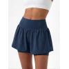 image:imageStelle Women 2 in 1 Running Shorts Flowy Athletic Short High Waisted Workout Tennis Gym Short with Liner PocketsNavy