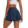 image:imageStelle Women 2 in 1 Running Shorts Flowy Athletic Short High Waisted Workout Tennis Gym Short with Liner PocketsNavy