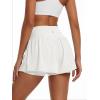 image:imageStelle Women 2 in 1 Running Shorts Flowy Athletic Short High Waisted Workout Tennis Gym Short with Liner PocketsWhite