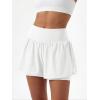 image:imageStelle Women 2 in 1 Running Shorts Flowy Athletic Short High Waisted Workout Tennis Gym Short with Liner PocketsWhite