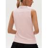 image:imageStelle Womens Wrinkle Resist Golf Shirts UPF 50 Sleeveless Ruffle VNeck Tank Top Tennis Athletic Workout TopBallet Pink