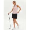 image:imageStelle Womens Wrinkle Resist Golf Shirts UPF 50 Sleeveless Ruffle VNeck Tank Top Tennis Athletic Workout TopBallet Pink
