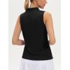 image:imageStelle Womens Wrinkle Resist Golf Shirts UPF 50 Sleeveless Ruffle VNeck Tank Top Tennis Athletic Workout TopBlack