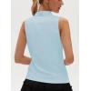 image:imageStelle Womens Wrinkle Resist Golf Shirts UPF 50 Sleeveless Ruffle VNeck Tank Top Tennis Athletic Workout TopLight Blue