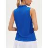 image:imageStelle Womens Wrinkle Resist Golf Shirts UPF 50 Sleeveless Ruffle VNeck Tank Top Tennis Athletic Workout TopSapphire