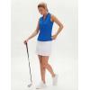 image:imageStelle Womens Wrinkle Resist Golf Shirts UPF 50 Sleeveless Ruffle VNeck Tank Top Tennis Athletic Workout TopSapphire