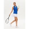 image:imageStelle Womens Wrinkle Resist Golf Shirts UPF 50 Sleeveless Ruffle VNeck Tank Top Tennis Athletic Workout TopSapphire