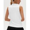 image:imageStelle Womens Wrinkle Resist Golf Shirts UPF 50 Sleeveless Ruffle VNeck Tank Top Tennis Athletic Workout TopWhite