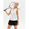 image:imageStelle Womens Wrinkle Resist Golf Shirts UPF 50 Sleeveless Ruffle VNeck Tank Top Tennis Athletic Workout TopWhite