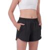 image:imageStelle Girls Athletic Shorts with Zipper Pockets Elastic Waist Running Basketball Volleyball Soccer Shorts for Teen KidsBlack