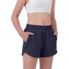 image:imageStelle Girls Athletic Shorts with Zipper Pockets Elastic Waist Running Basketball Volleyball Soccer Shorts for Teen KidsNavy