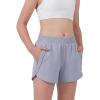 image:imageStelle Girls Athletic Shorts with Zipper Pockets Elastic Waist Running Basketball Volleyball Soccer Shorts for Teen KidsPurple Haze