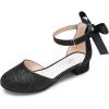 image:imageStelle Girls Dress Shoes Closed Toe Heels Ankle Strap Pumps Sandals Flower Wedding Party Princess Shoes for Toddler Little Big KidBlack Glitter