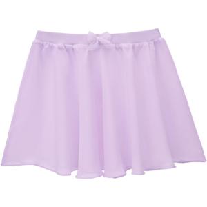 image:imageStelle Girls Ballet Skirt Chiffon Dance Skirt for Girls with Mesh Bowknot Elastic Waist Pullon Skirts for BalletLavender