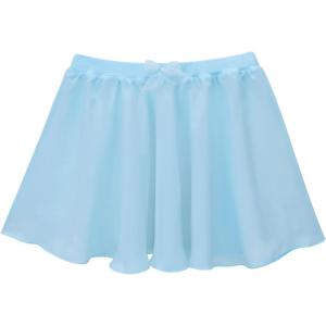 image:imageStelle Girls Ballet Skirt Chiffon Dance Skirt for Girls with Mesh Bowknot Elastic Waist Pullon Skirts for BalletLight Blue