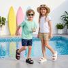 image:imageStelle Girls Double Buckle Slide Sandals Boy Slippers Kids Summer Shoes Shower Beach Pool Slip on CloudsBlack