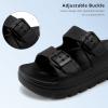 image:imageStelle Girls Double Buckle Slide Sandals Boy Slippers Kids Summer Shoes Shower Beach Pool Slip on CloudsBlack