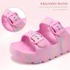 image:imageStelle Girls Double Buckle Slide Sandals Boy Slippers Kids Summer Shoes Shower Beach Pool Slip on CloudsCotton Candy Ombre
