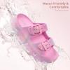 image:imageStelle Girls Double Buckle Slide Sandals Boy Slippers Kids Summer Shoes Shower Beach Pool Slip on CloudsCotton Candy Ombre