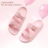 image:imageStelle Girls Double Buckle Slide Sandals Boy Slippers Kids Summer Shoes Shower Beach Pool Slip on CloudsPink