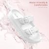 image:imageStelle Girls Double Buckle Slide Sandals Boy Slippers Kids Summer Shoes Shower Beach Pool Slip on CloudsWhite