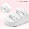 image:imageStelle Girls Double Buckle Slide Sandals Boy Slippers Kids Summer Shoes Shower Beach Pool Slip on CloudsWhite