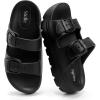 image:imageStelle Girls Double Buckle Slide Sandals Boy Slippers Kids Summer Shoes Shower Beach Pool Slip on CloudsBlack