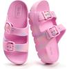 image:imageStelle Girls Double Buckle Slide Sandals Boy Slippers Kids Summer Shoes Shower Beach Pool Slip on CloudsCotton Candy Ombre