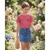 image:imageStelle Girls T Shirts Graphic Tees Short Sleeve Tshirts Crewneck Cute Summer Casual Basic Tops for Kids Teen 415 YearsApple Popwatermelon