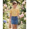 image:imageStelle Girls T Shirts Graphic Tees Short Sleeve Tshirts Crewneck Cute Summer Casual Basic Tops for Kids Teen 415 YearsBlue Garlandyellow