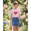 image:imageStelle Girls T Shirts Graphic Tees Short Sleeve Tshirts Crewneck Cute Summer Casual Basic Tops for Kids Teen 415 YearsCali Heartpink
