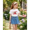 image:imageStelle Girls T Shirts Graphic Tees Short Sleeve Tshirts Crewneck Cute Summer Casual Basic Tops for Kids Teen 415 YearsStrawberrywhite