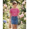 image:imageStelle Girls T Shirts Graphic Tees Short Sleeve Tshirts Crewneck Cute Summer Casual Basic Tops for Kids Teen 415 YearsSweet Knotfuchsia