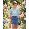 image:imageStelle Girls T Shirts Graphic Tees Short Sleeve Tshirts Crewneck Cute Summer Casual Basic Tops for Kids Teen 415 YearsWhite Bloomblue