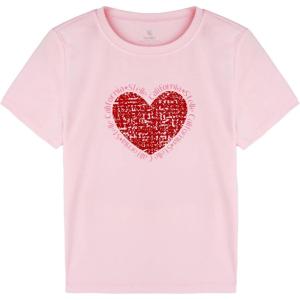 image:imageStelle Girls T Shirts Graphic Tees Short Sleeve Tshirts Crewneck Cute Summer Casual Basic Tops for Kids Teen 415 YearsCali Heartpink
