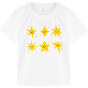 image:imageStelle Girls T Shirts Graphic Tees Short Sleeve Tshirts Crewneck Cute Summer Casual Basic Tops for Kids Teen 415 YearsGolden Sparkwhite