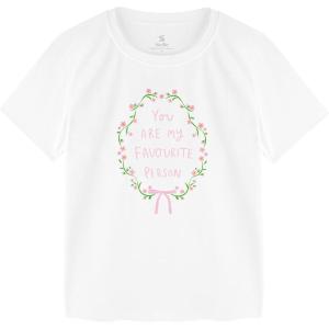 image:imageStelle Girls T Shirts Graphic Tees Short Sleeve Tshirts Crewneck Cute Summer Casual Basic Tops for Kids Teen 415 YearsPink Garlandwhite