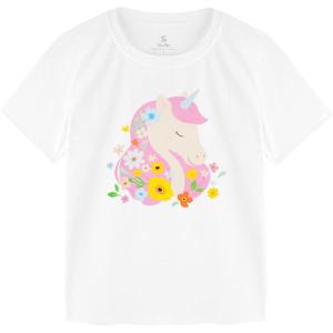 image:imageStelle Girls T Shirts Graphic Tees Short Sleeve Tshirts Crewneck Cute Summer Casual Basic Tops for Kids Teen 415 YearsPink Unicornwhite