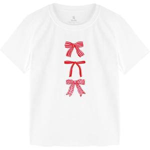 image:imageStelle Girls T Shirts Graphic Tees Short Sleeve Tshirts Crewneck Cute Summer Casual Basic Tops for Kids Teen 415 YearsSweet Knotwhite