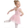 image:imageStelle Girls Flutter Sleeve Ballet Leotards Toddler Shimmering Dance Outfits Sequin Tutu Skirted Leotard Ballerina DressBallet Pink
