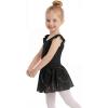 image:imageStelle Girls Flutter Sleeve Ballet Leotards Toddler Shimmering Dance Outfits Sequin Tutu Skirted Leotard Ballerina DressBlack