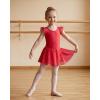 image:imageStelle Girls Flutter Sleeve Ballet Leotards Toddler Shimmering Dance Outfits Sequin Tutu Skirted Leotard Ballerina DressRed