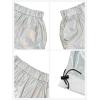 image:imageStelle Girls Metallic Cargo Pants Shiny Hip Hop Dance Joggers Sparkly Stretchy Wide Leg Street Pants for Kids 415 YearsHolograph Silver