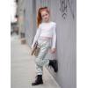 image:imageStelle Girls Metallic Cargo Pants Shiny Hip Hop Dance Joggers Sparkly Stretchy Wide Leg Street Pants for Kids 415 YearsHolograph Silver